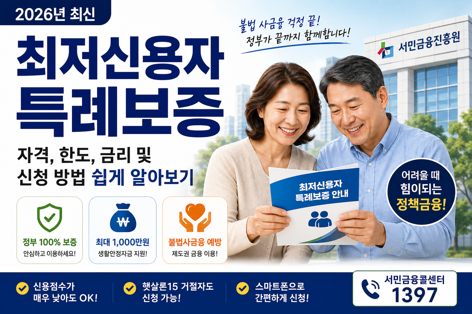 최저신용자 특례보증 자격, 한도, 금리 및 신청 방법