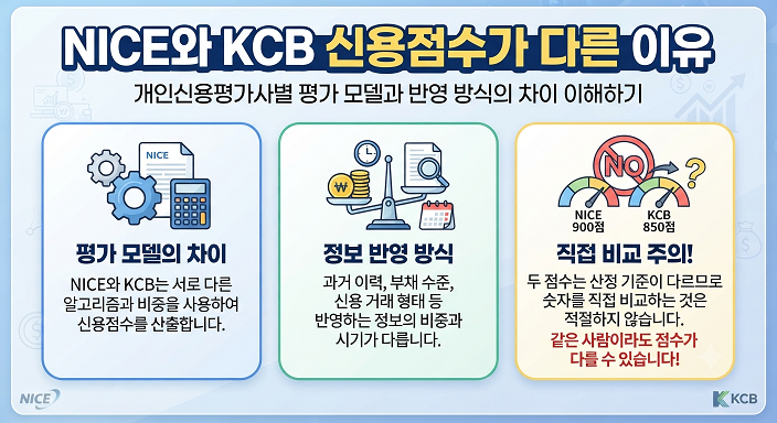 NICE와 KCB 신용점수가 다른 이유