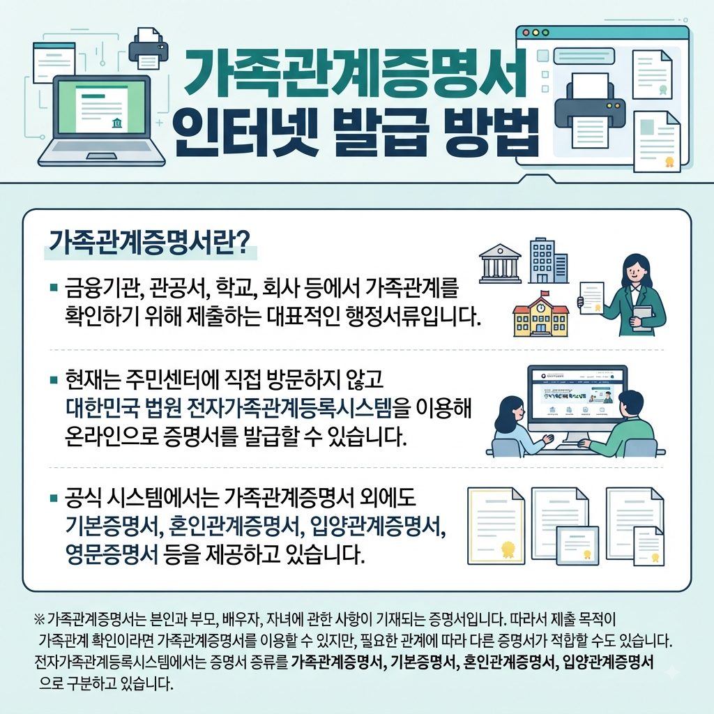 가족관계증명서 인터넷 발급 방법
