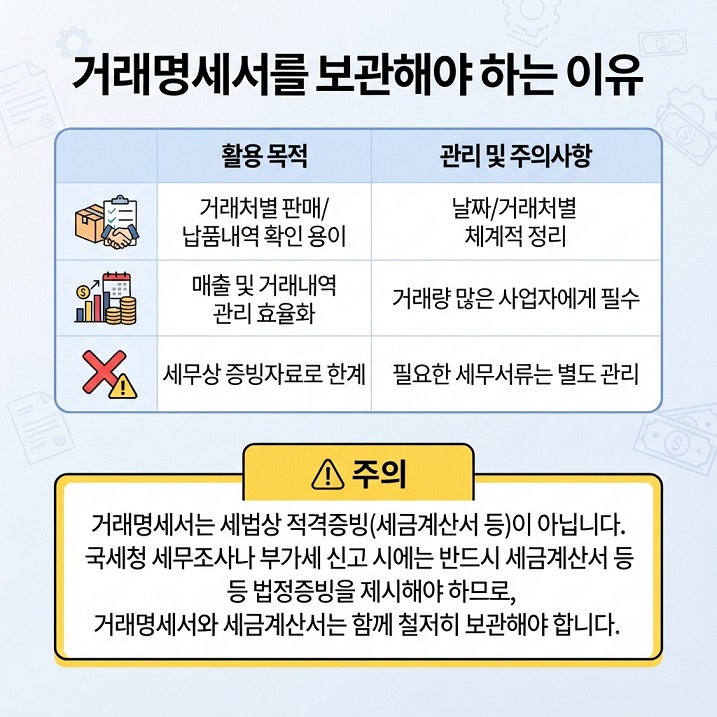 거래명세서를 보관해야 하는 이유