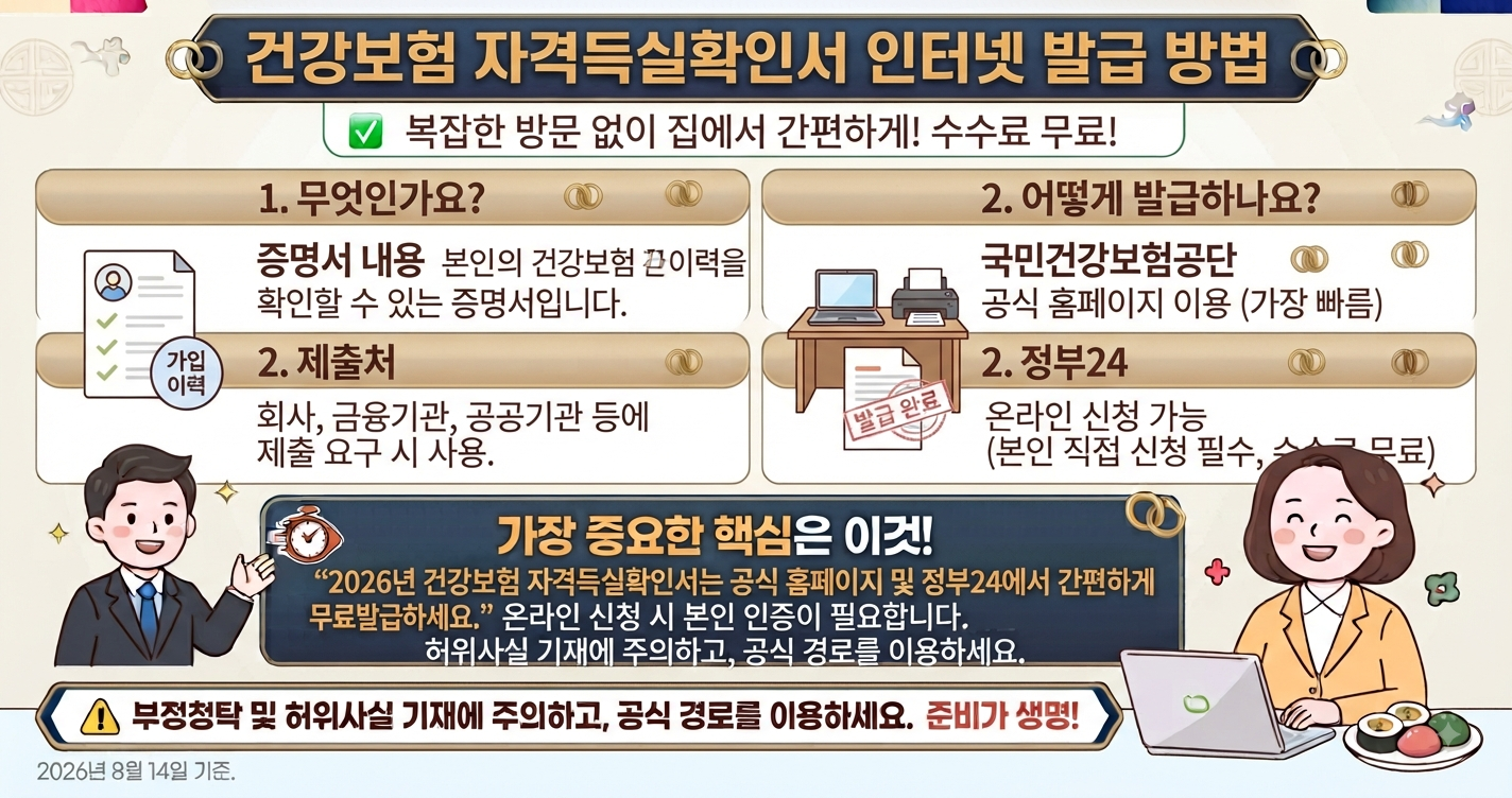 건강보험 자격득실확인서 인터넷 발급 방법