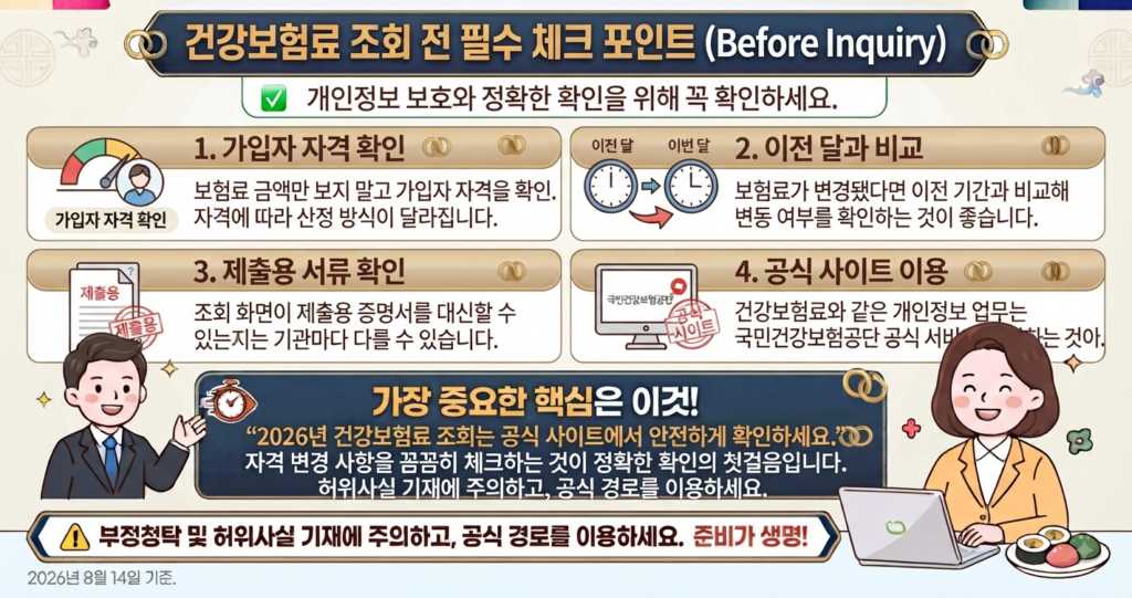 건강보험료 조회전 체크