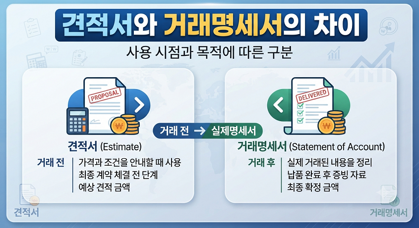 견적서와 거래명세서의 차이