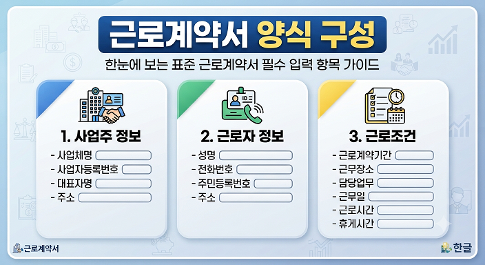 근로계약서 양식 구성