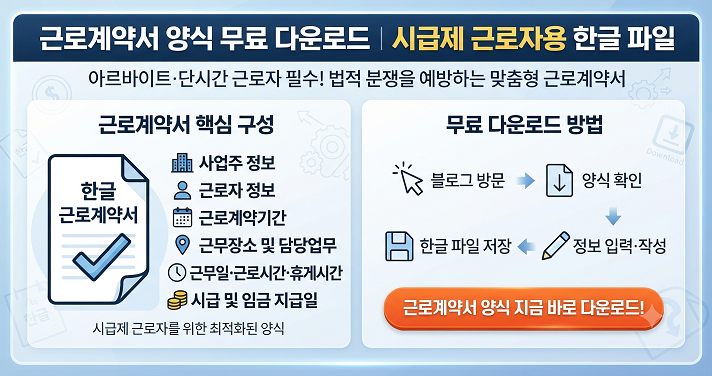 근로계약서 양식 무료 다운로드