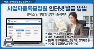 사업자등록증명원 발급 방법