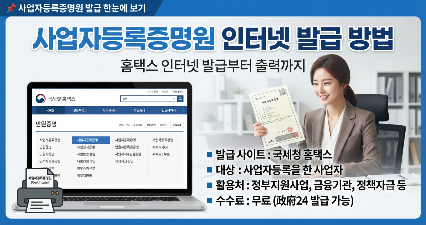 사업자등록증명원 발급 방법