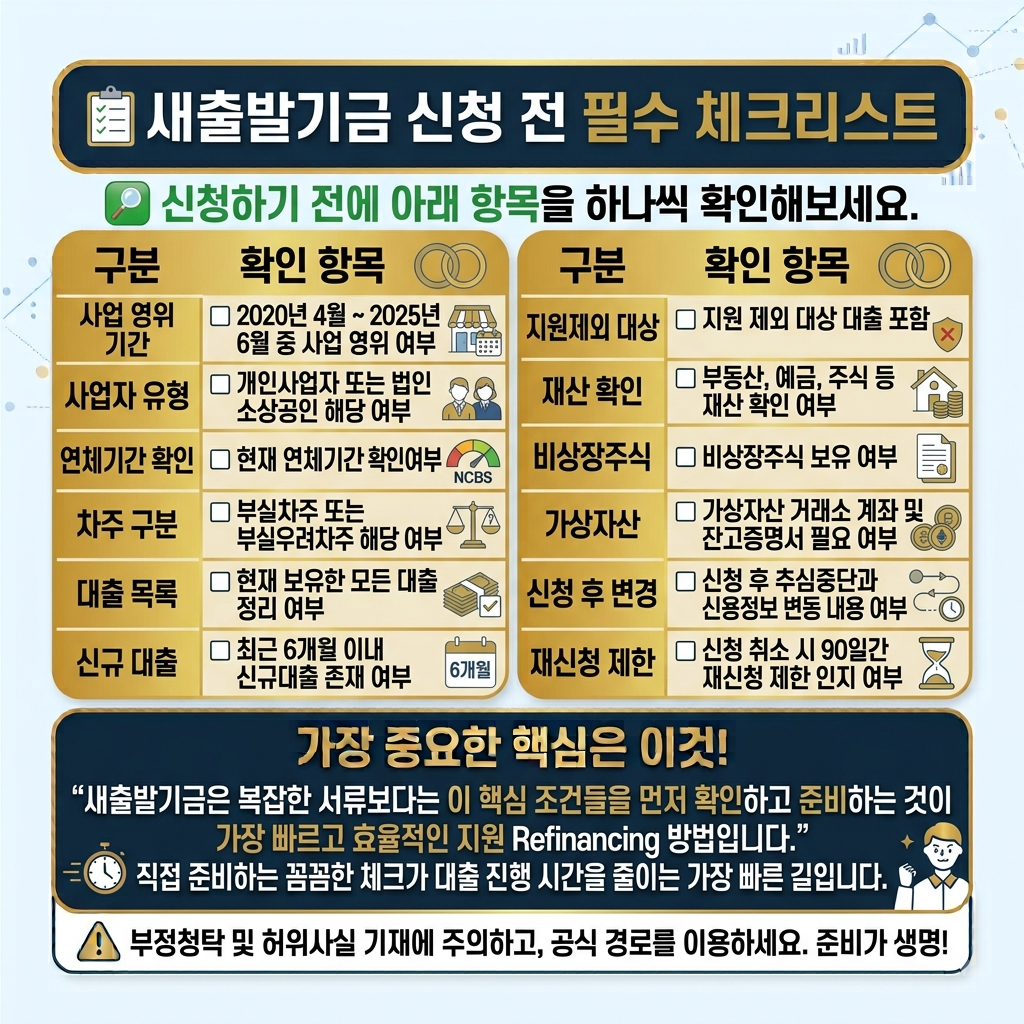 새출발기금 신청 전 체크리스트
