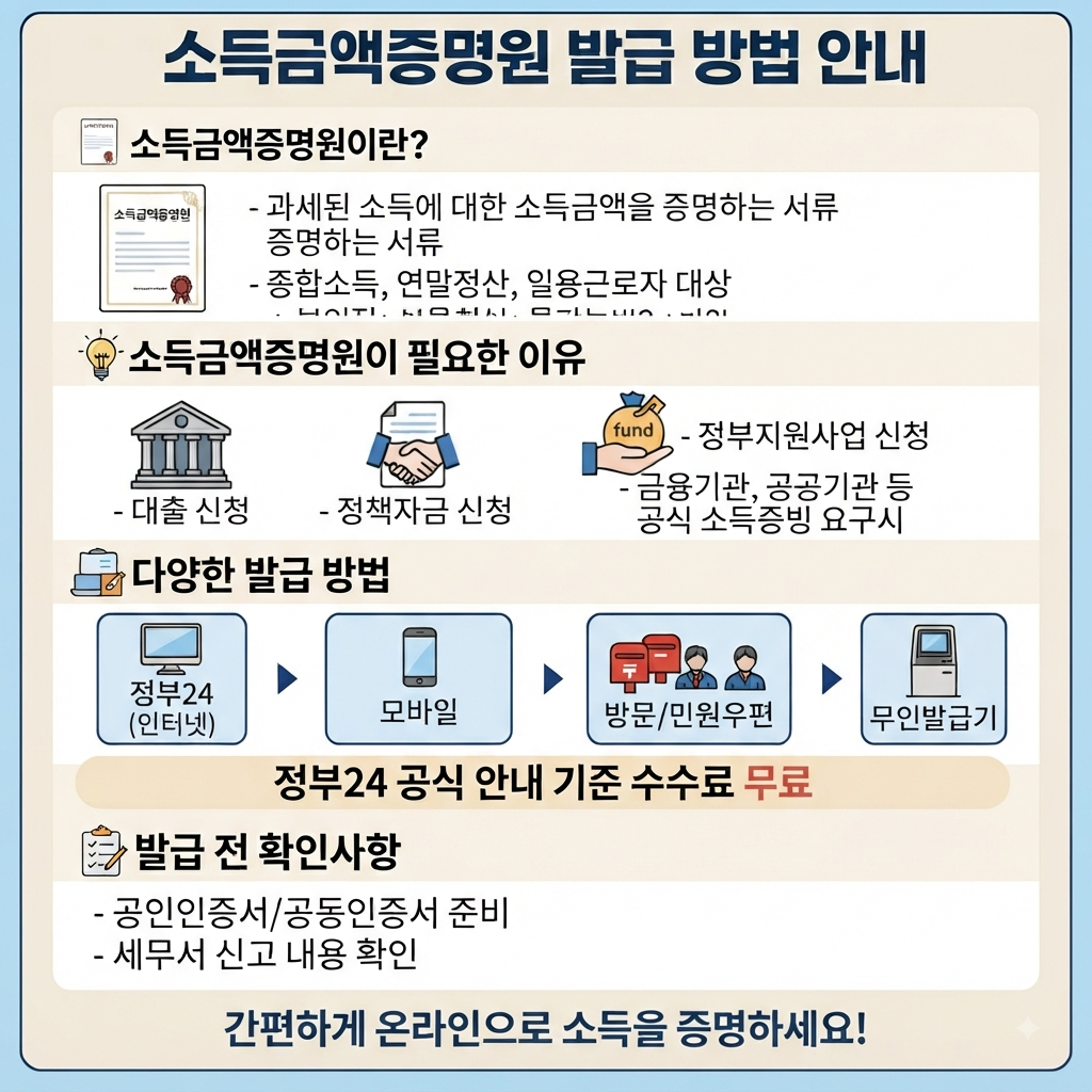 소득금액증명원 발급 방법