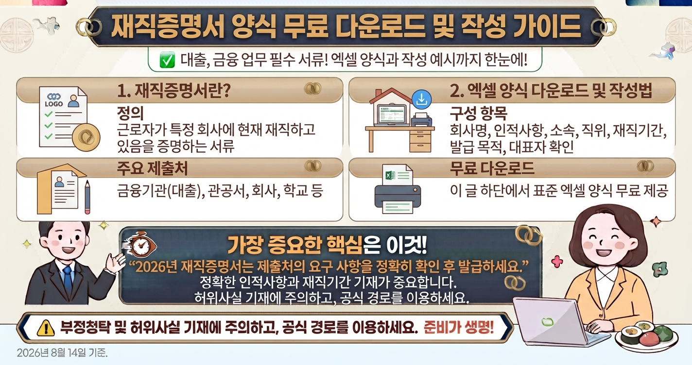 재직증명서 양식 무료 다운로드