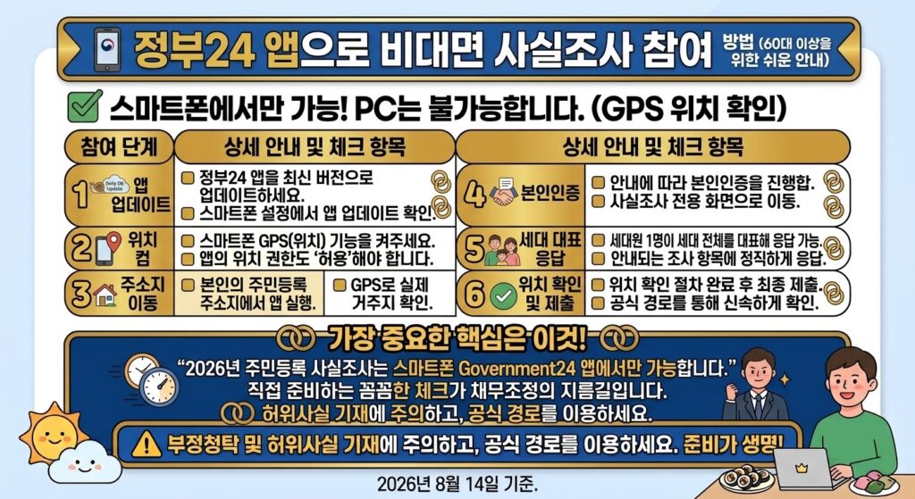 정부24 앱으로 주민등록 사실조사 비대면 조사하는 방법