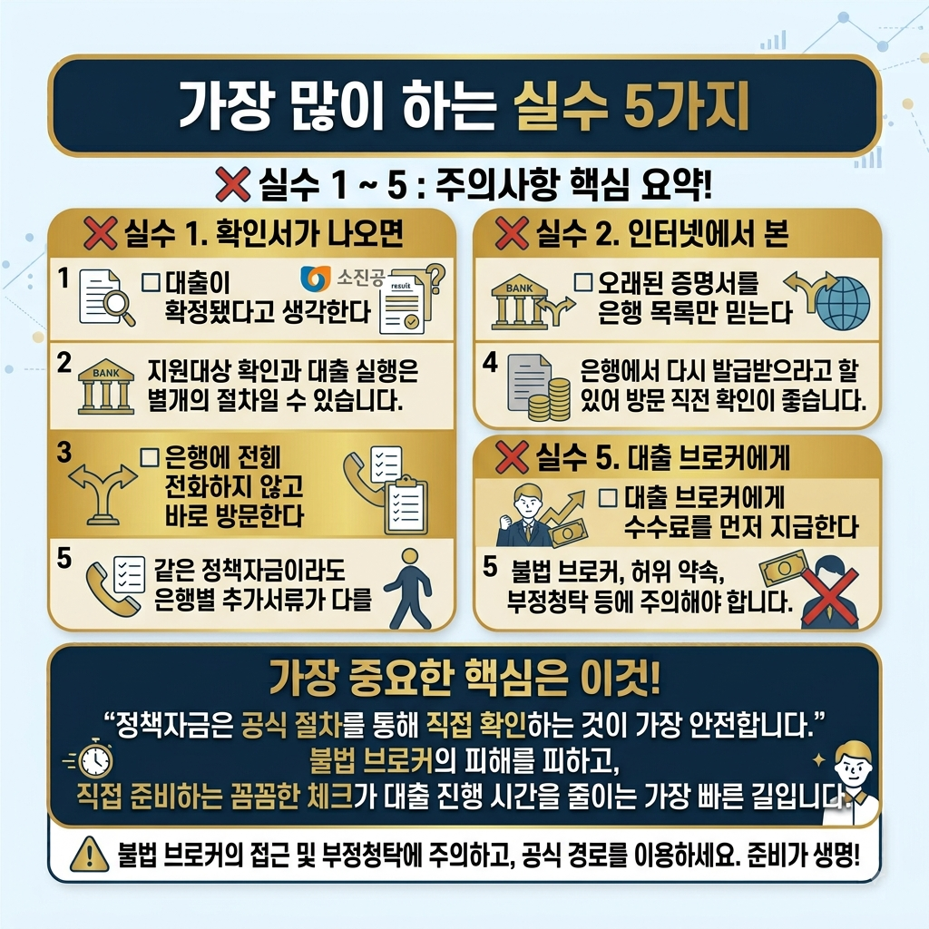 정책자금 대출 실수 5가지