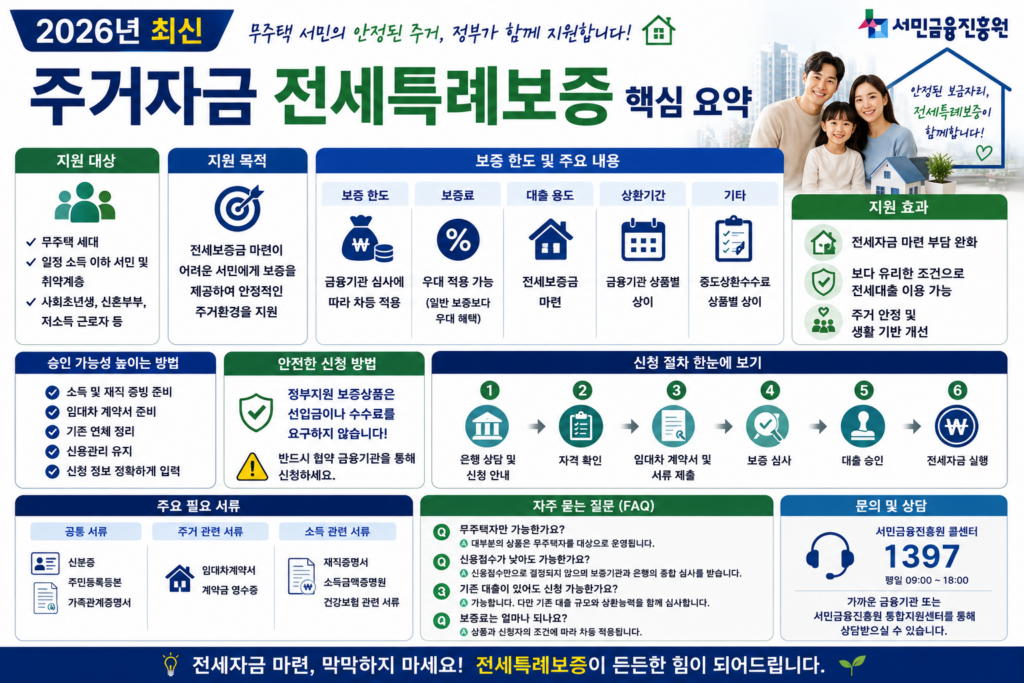 주거자금 전세특례보증 핵심요약