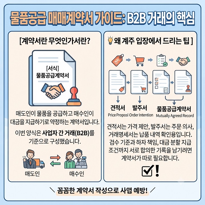 물품공급 매매계약서란