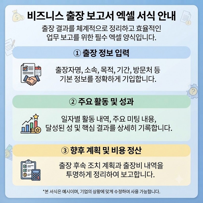 출장보고서 양식 엑셀 서식
