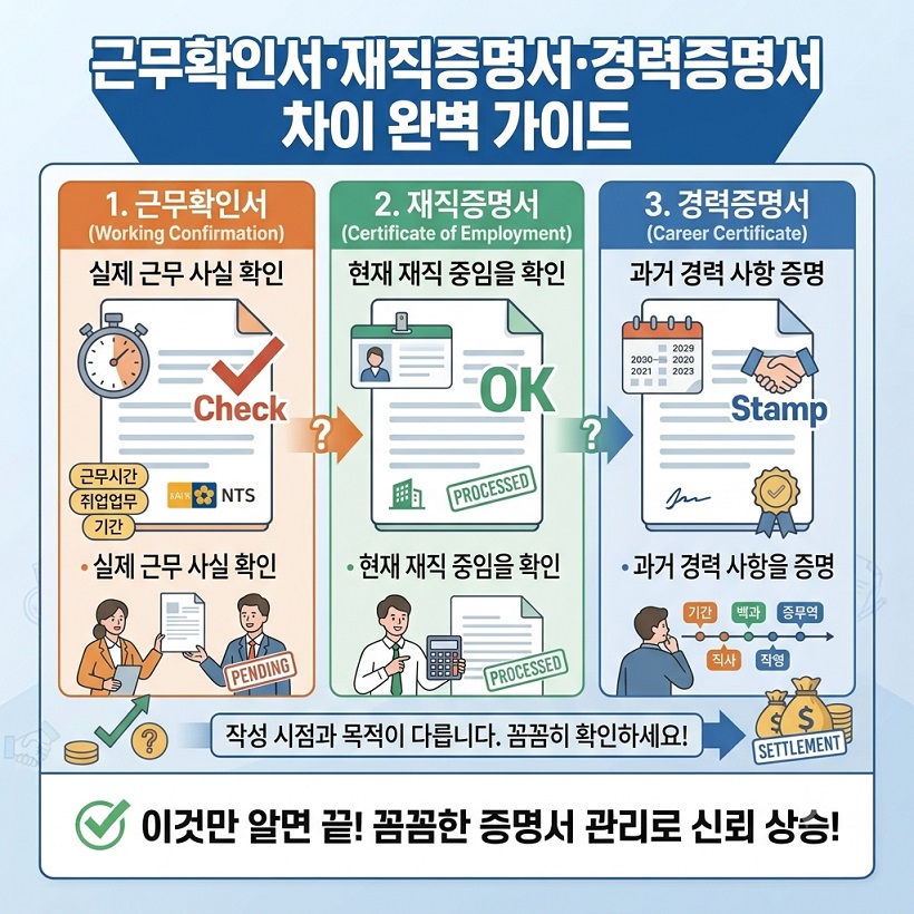 근무확인서 양식 견본 성명·재직기간·업무내용 항목