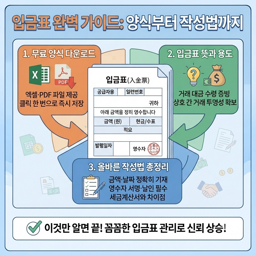 입금표 양식 엑셀 PDF 작성법