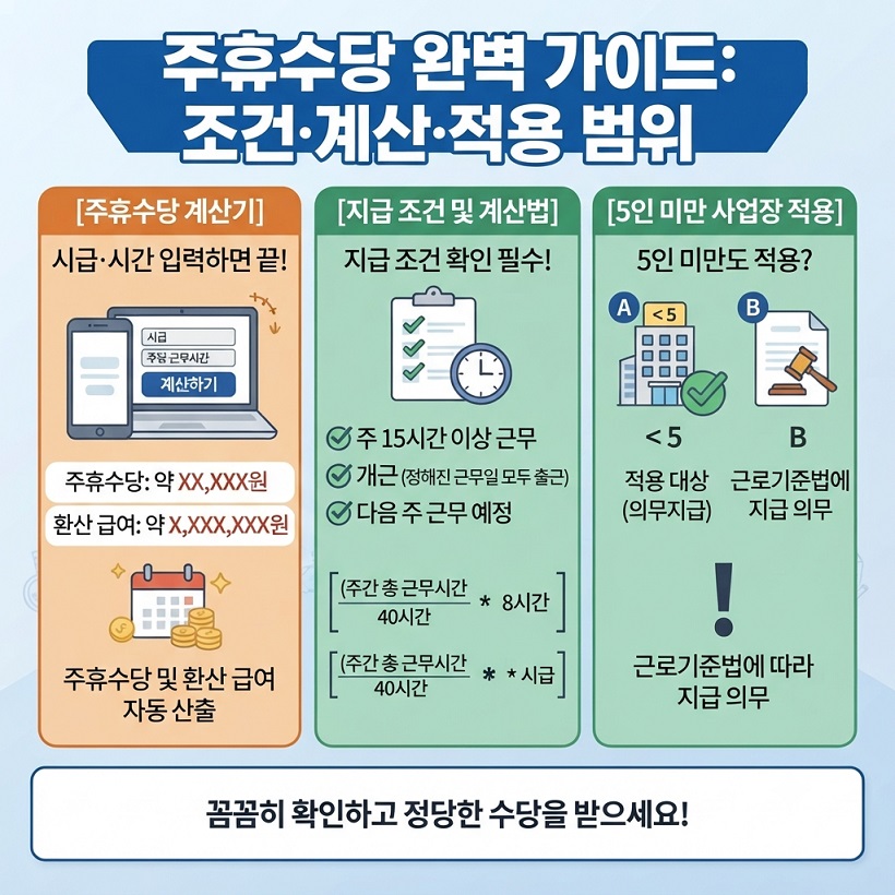 주휴수당 계산기 지급조건 계산법